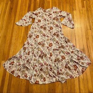 Mossimo Dress cream with red Florals Boho